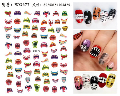 Autocolante Nail Art Accesorii Halloween Nails Art Manichiura Spate Lipici Decal Decoratiuni Autocolante pentru unghii Sfaturi Autocolant de frumusete