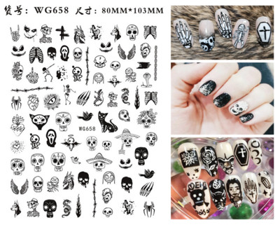 Autocolante Nail Art Accesorii Halloween Nails Art Manichiura Spate Lipici Decal Decoratiuni Autocolante pentru unghii Sfaturi Autocolant de frumusete