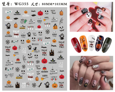Autocolante Nail Art Accesorii Halloween Nails Art Manichiura Spate Lipici Decal Decoratiuni Autocolante pentru unghii Sfaturi Autocolant de frumusete