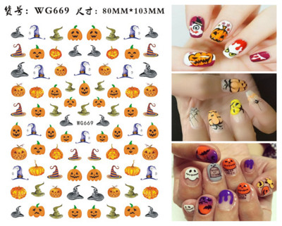 Autocolante Nail Art Accesorii Halloween Nails Art Manichiura Spate Lipici Decal Decoratiuni Autocolante pentru unghii Sfaturi Autocolant de frumusete