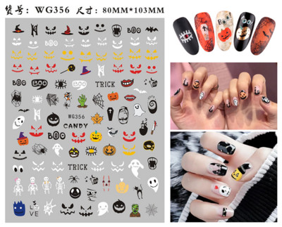 Autocolante Nail Art Accesorii Halloween Nails Art Manichiura Spate Lipici Decal Decoratiuni Autocolante pentru unghii Sfaturi Autocolant de frumusete