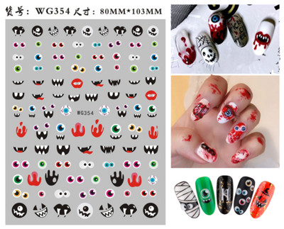 Autocolante Nail Art Accesorii Halloween Nails Art Manichiura Spate Lipici Decal Decoratiuni Autocolante pentru unghii Sfaturi Autocolant de frumusete