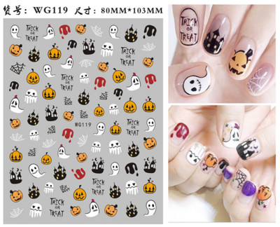 Autocolante Nail Art Accesorii Halloween Nails Art Manichiura Spate Lipici Decal Decoratiuni Autocolante pentru unghii Sfaturi Autocolant de frumusete