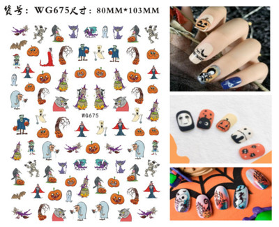 Autocolante Nail Art Accesorii Halloween Nails Art Manichiura Spate Lipici Decal Decoratiuni Autocolante pentru unghii Sfaturi Autocolant de frumusete