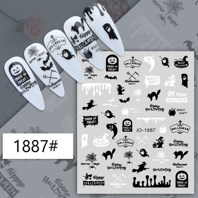 Autocolante Nail Art Accesorii Halloween Nails Art Manichiura Spate Lipici Decal Decoratiuni Autocolante pentru unghii Sfaturi Autocolant de frumusete
