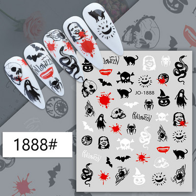 Autocolante Nail Art Accesorii Halloween Nails Art Manichiura Spate Lipici Decal Decoratiuni Autocolante pentru unghii Sfaturi Autocolant de frumusete
