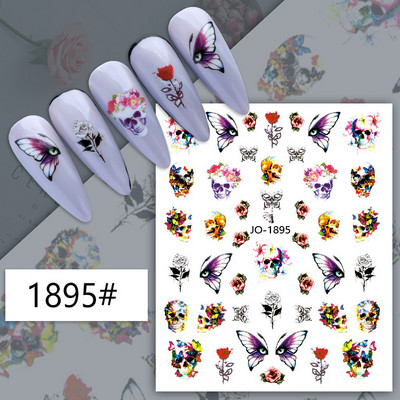 Autocolante Nail Art Accesorii Halloween Nails Art Manichiura Spate Lipici Decal Decoratiuni Autocolante pentru unghii Sfaturi Autocolant de frumusete