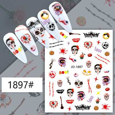 Autocolante Nail Art Accesorii Halloween Nails Art Manichiura Spate Lipici Decal Decoratiuni Autocolante pentru unghii Sfaturi Autocolant de frumusete