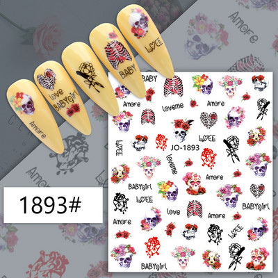 Autocolante Nail Art Accesorii Halloween Nails Art Manichiura Spate Lipici Decal Decoratiuni Autocolante pentru unghii Sfaturi Autocolant de frumusete