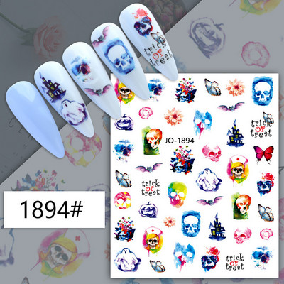 Autocolante Nail Art Accesorii Halloween Nails Art Manichiura Spate Lipici Decal Decoratiuni Autocolante pentru unghii Sfaturi Autocolant de frumusete