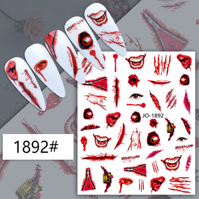 Autocolante Nail Art Accesorii Halloween Nails Art Manichiura Spate Lipici Decal Decoratiuni Autocolante pentru unghii Sfaturi Autocolant de frumusete