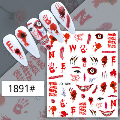 Autocolante Nail Art Accesorii Halloween Nails Art Manichiura Spate Lipici Decal Decoratiuni Autocolante pentru unghii Sfaturi Autocolant de frumusete