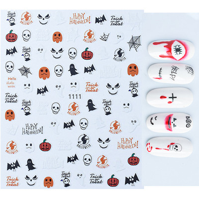 Autocolante Nail Art Accesorii Halloween Nails Art Manichiura Spate Lipici Decal Decoratiuni Autocolante pentru unghii Sfaturi Autocolant de frumusete