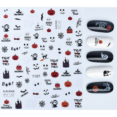 Autocolante Nail Art Accesorii Halloween Nails Art Manichiura Spate Lipici Decal Decoratiuni Autocolante pentru unghii Sfaturi Autocolant de frumusete