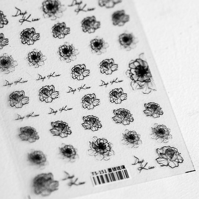 1 τεμ. Αυτοκόλλητο νυχιών Corpse Bride Abstract Girl Butterfly Flower Rose Nail Art Decal Decal Μανικιούρ Διακοσμήσεις Νυχιών Σχεδιαστής