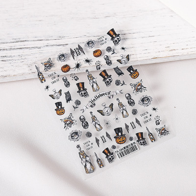 1 τεμ. Αυτοκόλλητο νυχιών Corpse Bride Abstract Girl Butterfly Flower Rose Nail Art Decal Decal Μανικιούρ Διακοσμήσεις Νυχιών Σχεδιαστής