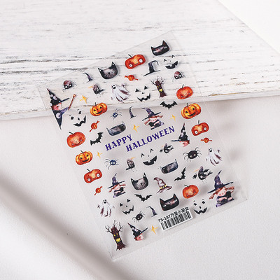 1 τεμ. Αυτοκόλλητο νυχιών Corpse Bride Abstract Girl Butterfly Flower Rose Nail Art Decal Decal Μανικιούρ Διακοσμήσεις Νυχιών Σχεδιαστής