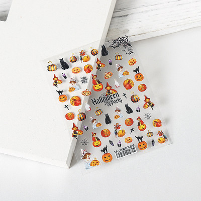 1 τεμ. Αυτοκόλλητο νυχιών Corpse Bride Abstract Girl Butterfly Flower Rose Nail Art Decal Decal Μανικιούρ Διακοσμήσεις Νυχιών Σχεδιαστής