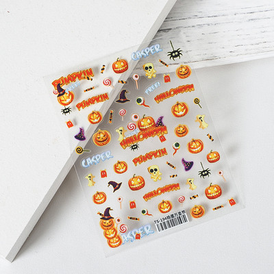 1 τεμ. Αυτοκόλλητο νυχιών Corpse Bride Abstract Girl Butterfly Flower Rose Nail Art Decal Decal Μανικιούρ Διακοσμήσεις Νυχιών Σχεδιαστής