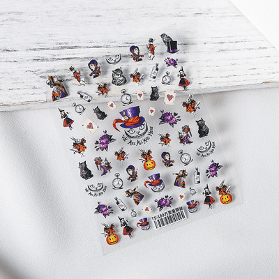 1 τεμ. Αυτοκόλλητο νυχιών Corpse Bride Abstract Girl Butterfly Flower Rose Nail Art Decal Decal Μανικιούρ Διακοσμήσεις Νυχιών Σχεδιαστής