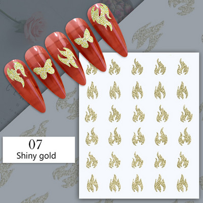 Harunouta Geometrics Γαλλικά τρισδιάστατα αυτοκόλλητα νυχιών Flower Leaves Slider for Nails Άνοιξη Καλοκαίρι Διακόσμηση νυχιών DIY Tip Μανικιούρ