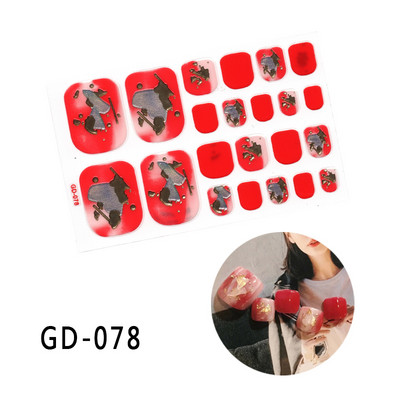 1 leht Täiskattega varbaküüneküün Sädelev varbaküünte kleebis Sädelev jalakleebised Tumeroosa Seksikas suvestiilis maniküür Drop Ship