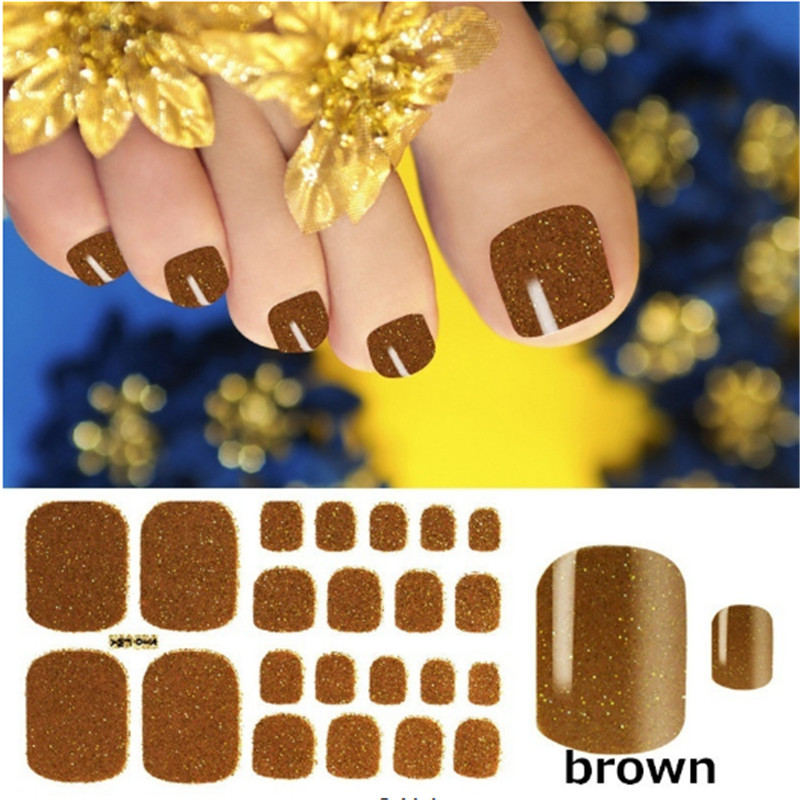 1 leht Täiskattega varbaküüneküün Sädelev varbaküünte kleebis Sädelev jalakleebised Tumeroosa Seksikas suvestiilis maniküür Drop Ship