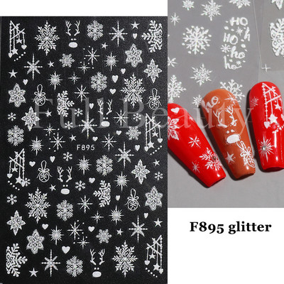 Χαριτωμένα αυτοκόλλητα νυχιών Πιγκουίνοι γάτας Πρωτοχρονιάτικη διακόσμηση 2023 Reflective Glitter Sliders Santa Claus Χειμερινά αυτοκόλλητα μανικιούρ NLLS-J45