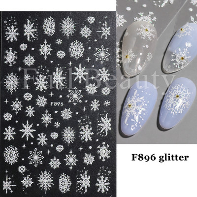 Χαριτωμένα αυτοκόλλητα νυχιών Πιγκουίνοι γάτας Πρωτοχρονιάτικη διακόσμηση 2023 Reflective Glitter Sliders Santa Claus Χειμερινά αυτοκόλλητα μανικιούρ NLLS-J45