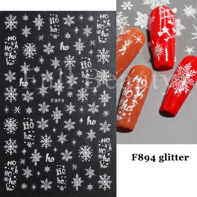 Χαριτωμένα αυτοκόλλητα νυχιών Πιγκουίνοι γάτας Πρωτοχρονιάτικη διακόσμηση 2023 Reflective Glitter Sliders Santa Claus Χειμερινά αυτοκόλλητα μανικιούρ NLLS-J45