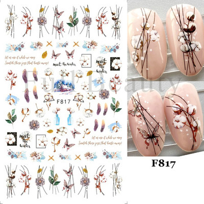 Χαριτωμένα αυτοκόλλητα νυχιών Πιγκουίνοι γάτας Πρωτοχρονιάτικη διακόσμηση 2023 Reflective Glitter Sliders Santa Claus Χειμερινά αυτοκόλλητα μανικιούρ NLLS-J45