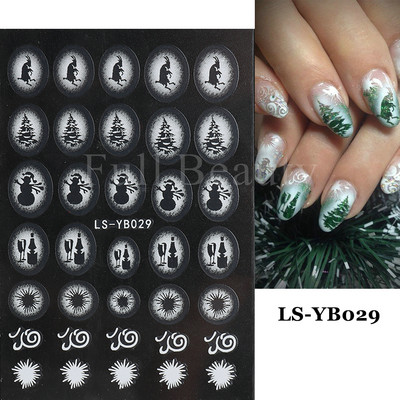 Χαριτωμένα αυτοκόλλητα νυχιών Πιγκουίνοι γάτας Πρωτοχρονιάτικη διακόσμηση 2023 Reflective Glitter Sliders Santa Claus Χειμερινά αυτοκόλλητα μανικιούρ NLLS-J45