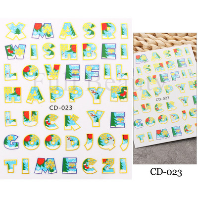 Χαριτωμένα αυτοκόλλητα νυχιών Πιγκουίνοι γάτας Πρωτοχρονιάτικη διακόσμηση 2023 Reflective Glitter Sliders Santa Claus Χειμερινά αυτοκόλλητα μανικιούρ NLLS-J45