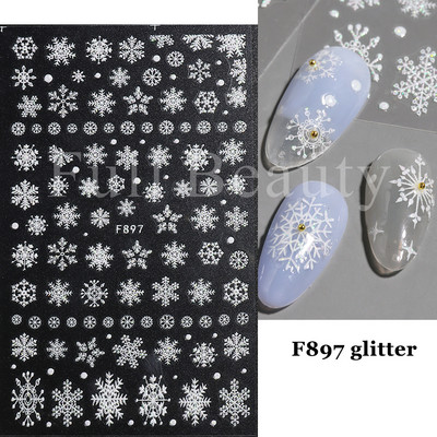 Χαριτωμένα αυτοκόλλητα νυχιών Πιγκουίνοι γάτας Πρωτοχρονιάτικη διακόσμηση 2023 Reflective Glitter Sliders Santa Claus Χειμερινά αυτοκόλλητα μανικιούρ NLLS-J45