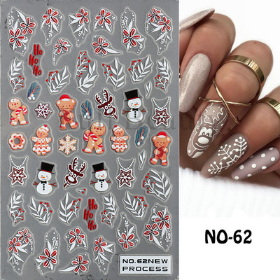 Χαριτωμένα αυτοκόλλητα νυχιών Πιγκουίνοι γάτας Πρωτοχρονιάτικη διακόσμηση 2023 Reflective Glitter Sliders Santa Claus Χειμερινά αυτοκόλλητα μανικιούρ NLLS-J45