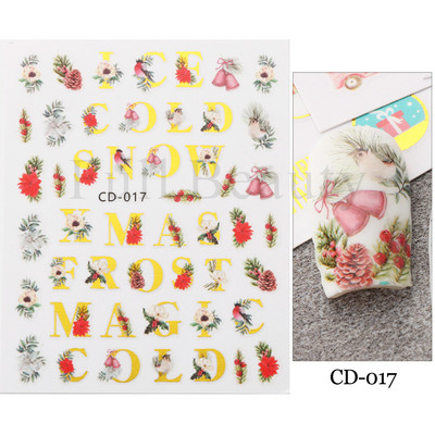 Χαριτωμένα αυτοκόλλητα νυχιών Πιγκουίνοι γάτας Πρωτοχρονιάτικη διακόσμηση 2023 Reflective Glitter Sliders Santa Claus Χειμερινά αυτοκόλλητα μανικιούρ NLLS-J45