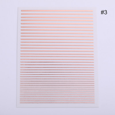 Αυτοκόλλητο γαλλικού στυλ ρίγες σειρές 3D αυτοκόλλητα Nail Art Ροζ χρυσή ταινία ρίγες Αυτοκόλλητο νυχιών Gel βερνίκι αυτοκόλλητα για μανικιούρ