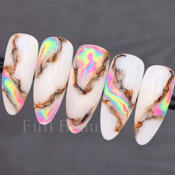 3D Marble Nail Art Sliders Πολύχρωμα ανθισμένα αυτοκόλλητα κύμα Χρυσά φύλλα γράμματα πεταλούδα αυτοκόλλητα αυτοκόλλητα Διακόσμηση LASTZ-CS201