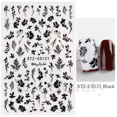 3D Marble Nail Art Sliders Πολύχρωμα ανθισμένα αυτοκόλλητα κύμα Χρυσά φύλλα γράμματα πεταλούδα αυτοκόλλητα αυτοκόλλητα Διακόσμηση LASTZ-CS201