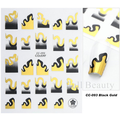 3D Marble Nail Art Sliders Πολύχρωμα ανθισμένα αυτοκόλλητα κύμα Χρυσά φύλλα γράμματα πεταλούδα αυτοκόλλητα αυτοκόλλητα Διακόσμηση LASTZ-CS201