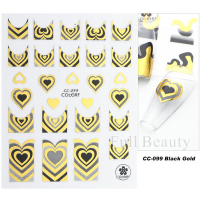 3D Marble Nail Art Sliders Πολύχρωμα ανθισμένα αυτοκόλλητα κύμα Χρυσά φύλλα γράμματα πεταλούδα αυτοκόλλητα αυτοκόλλητα Διακόσμηση LASTZ-CS201