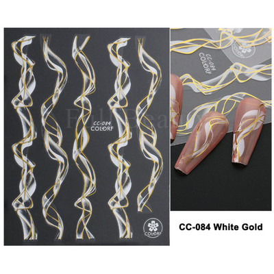 3D Marble Nail Art Sliders Πολύχρωμα ανθισμένα αυτοκόλλητα κύμα Χρυσά φύλλα γράμματα πεταλούδα αυτοκόλλητα αυτοκόλλητα Διακόσμηση LASTZ-CS201