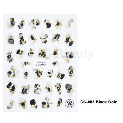 3D Marble Nail Art Sliders Πολύχρωμα ανθισμένα αυτοκόλλητα κύμα Χρυσά φύλλα γράμματα πεταλούδα αυτοκόλλητα αυτοκόλλητα Διακόσμηση LASTZ-CS201