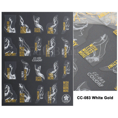 3D Marble Nail Art Sliders Πολύχρωμα ανθισμένα αυτοκόλλητα κύμα Χρυσά φύλλα γράμματα πεταλούδα αυτοκόλλητα αυτοκόλλητα Διακόσμηση LASTZ-CS201