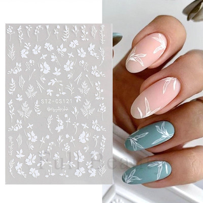 3D Marble Nail Art Sliders Πολύχρωμα ανθισμένα αυτοκόλλητα κύμα Χρυσά φύλλα γράμματα πεταλούδα αυτοκόλλητα αυτοκόλλητα Διακόσμηση LASTZ-CS201