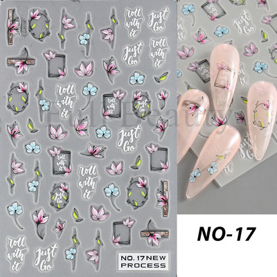 3D baltas nagu uzlīmes kāzu līgavas nagu dizains roze mazi ziedi slīdņi eleganti mežģīņu uzlīmes gēla lakas manikīra tetovējumi NLNO