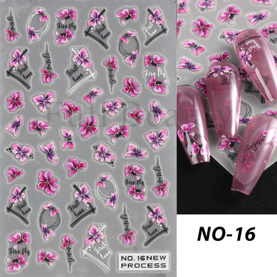 3D baltas nagu uzlīmes kāzu līgavas nagu dizains roze mazi ziedi slīdņi eleganti mežģīņu uzlīmes gēla lakas manikīra tetovējumi NLNO