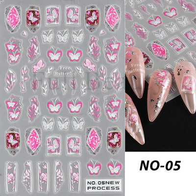 3D baltas nagu uzlīmes kāzu līgavas nagu dizains roze mazi ziedi slīdņi eleganti mežģīņu uzlīmes gēla lakas manikīra tetovējumi NLNO