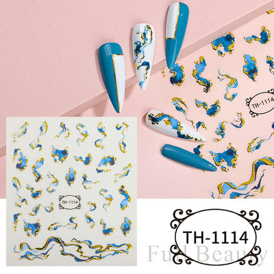 3D αυτοκόλλητα βερνίκι νυχιών Αγίου Βαλεντίνου Κόκκινο μαύρο λευκό χρυσό Love Heart Slider Γράμμα Rabbit Decal Nail Art Διακόσμηση Μανικιούρ NFTH