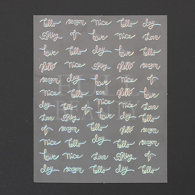 Αυτοκόλλητα με γράμματα για νύχια τρισδιάστατα μαύρα άσπρα επιγραφές Αγγλικά αλφάβητα Sliders Χαρακτήρας σφραγίδα νυχιών Love Letter Αυτοκόλλητα GL200-210